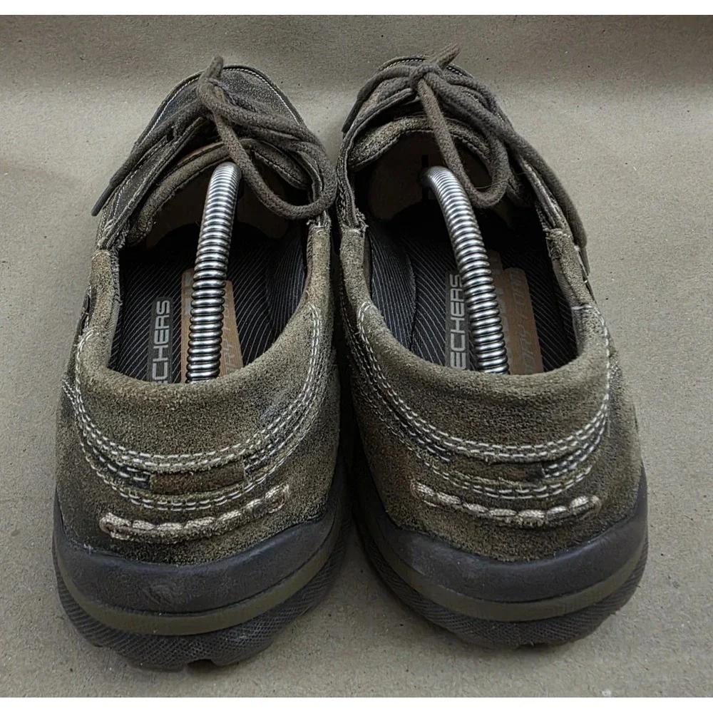 Skechers (Sz 13) Men's Tevin Leather Boat Shoes Relaxed Fit Foam 63822